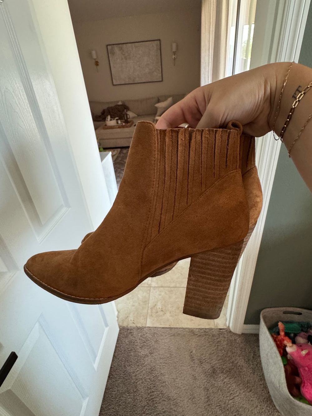 Women's Suede Ankle Bootie in Cognac Brown- BEAST Fashion Boutique